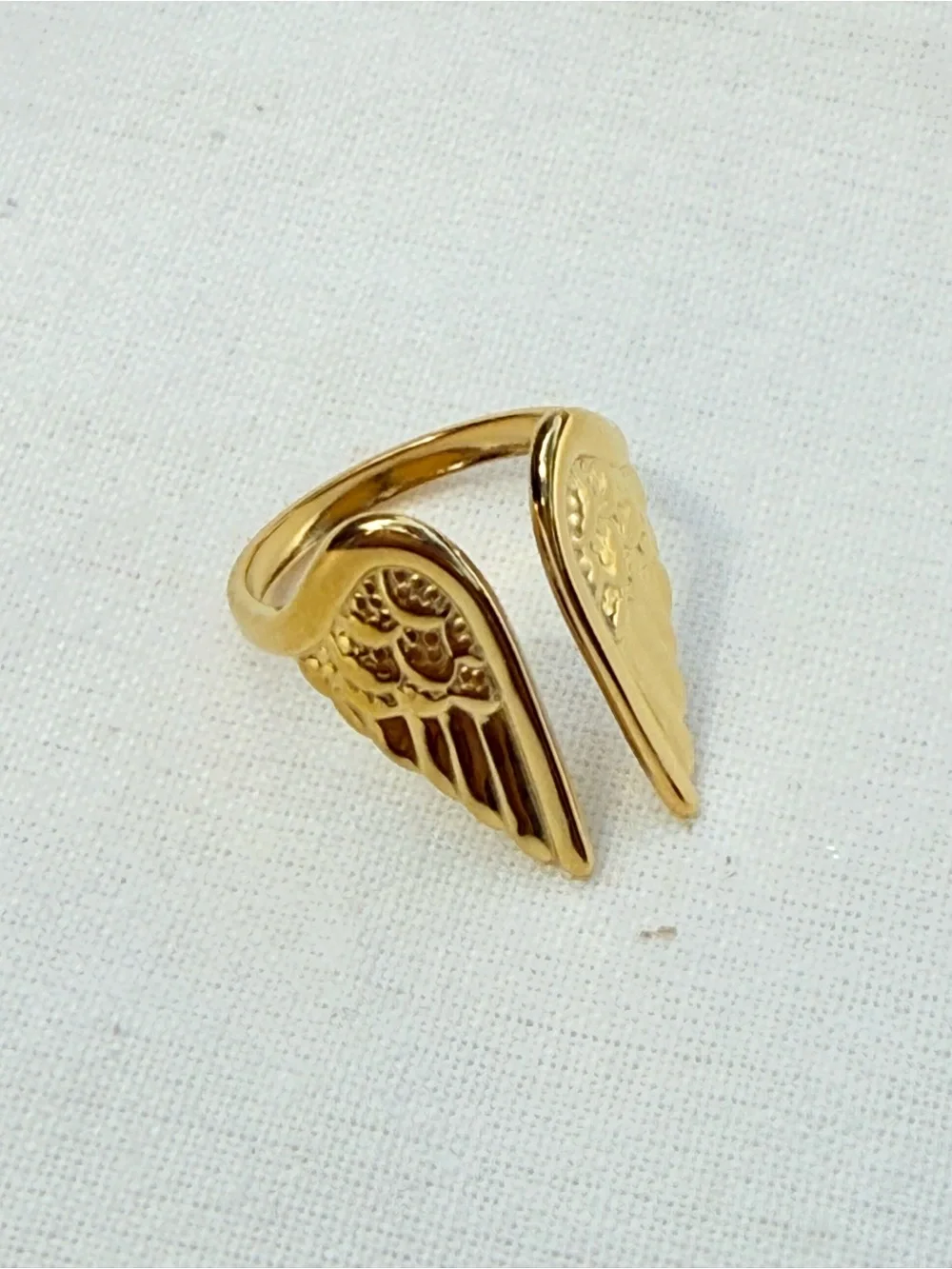 Vintage 18K Gold-Plated Stainless Steel Angel Wings Adjustable Hypoallergenic